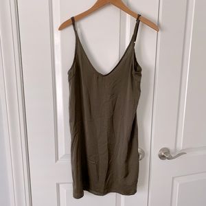 Army green Satin Slip dress. Amazing condition